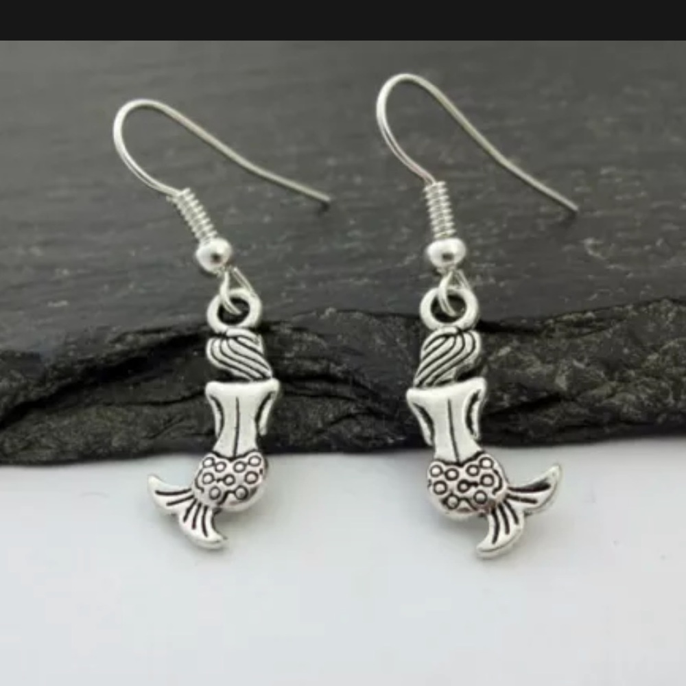 Mermaid silver earrings